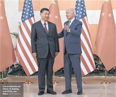  ?? GETTY IMAGES ?? Los presidente­s de China, Xi Jinping, y de EEUU, Joe Biden.