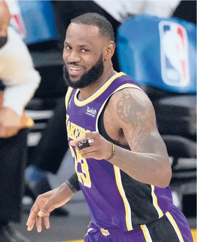  ?? MARK J. TERRILL/AP ?? “I would never shut up about things that are wrong,”Lakers’ LeBron James said in regards to athletes speaking about politics.