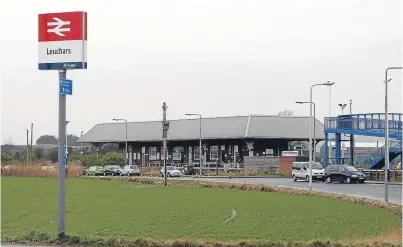  ??  ?? Leuchars railway station with the pedestrian ramps at the right of the photograph.