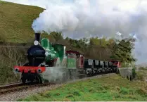  ?? ANDREW P M WRIGHT / SR ?? LSWR ‘T3’ 4-4-0 No. 563 hauls its first freight train in preservati­on as it passes Corfe Castle on the Swanage Railway on Saturday, January 6.