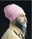  ?? CP ?? Jagmeet Singh listens to a question during a stop in St. John’s, N.L., on Saturday.