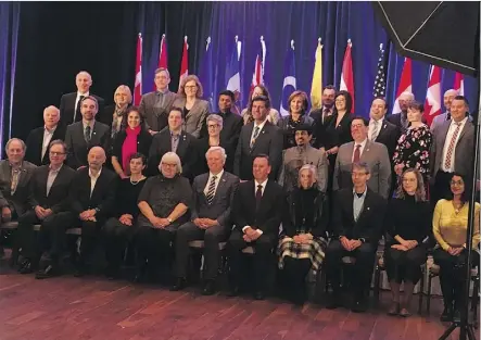  ??  ?? Mayor Don Iveson, with mayors and scientists from across the world, gathered on Sunday for a Global Mayors Summit ahead of the Internatio­nal Climate Change Science Conference March 5-7.