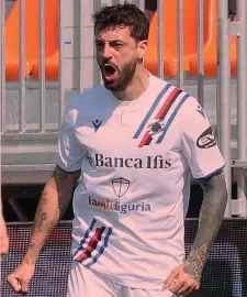  ?? ?? Bomber Francesco “Ciccio” Caputo, 34 anni, con la Samp ha segnato 9 gol