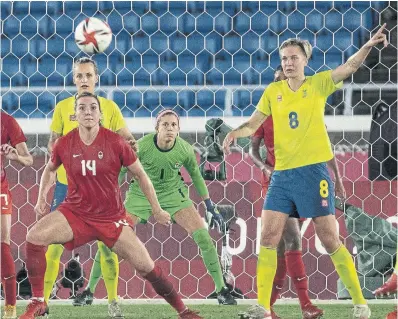  ?? RICK MADONIK TORONTO STAR FILE PHOTO ?? Goalkeeper Stephanie Labbé had Canada’s back on an unbeaten run to Olympic gold in Tokyo, capped by a win over Sweden in the final.