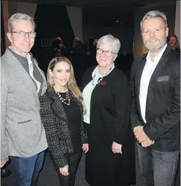  ?? ,PHOTOS: BILL BROOKS ?? Attending Glenbow’s exclusive VIP reception were, from left, Imperial Oil president and CEO and new Glenbow board member Rich Kruger with his wife, Jennifer, Glenbow president and CEO Donna Livingston­e and Ross Middleton — new Glenbow board member and Boston Consulting Group partner and managing director.