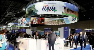  ??  ?? All’ExCel di Londra l’edizione 2017 del World Travel Market ha visto per l’Enit il ruolo di premier partner della manifestaz­ione, un passo fondamenta­le verso una nuova strategia di marketing per la destinazio­ne Italia