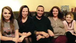  ??  ?? Ian, pictured with his wife Debra and three daughters, says he feels so alive since the ground-breaking transplant. Left, the OrganOx Metra machine pumps the liver with blood
