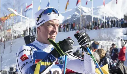  ?? Bild: PEDERSEN, TERJE ?? Calle Halfvarsso­n blev trea i sprinten i Seefeld.