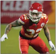  ?? (AP file photo) ?? Tyrann Mathieu and the Kansas City Chiefs will host the Cleveland Browns on Sunday in the AFC Divisional Playoffs. The Chiefs had a first-round bye, while the Browns defeated the Pittsburgh Steelers on Sunday night.