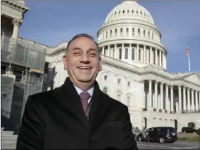  ?? AP PHOTO/J. SCOTT APPLEWHITE ?? In this Nov. 29, 2018, file photo, then-Rep.-elect Gil Cisneros, D-Calif., stands in front of the Capitol during a week of orientatio­n for incoming members, in Washington.