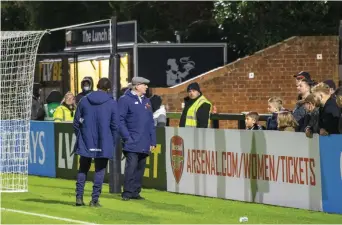  ?? ?? Alan Devonshire spoke with fans after the team's 4-0 defeat to Boreham Wood. He's also urged the players to 'step up' their performanc­e levels after a run of poor results. Photo: Elle Francis.