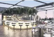  ?? Tristan du Plessis Studio ?? The rooftop lounge area of Giselle, shown in this rendering, will have a retractabl­e roof.