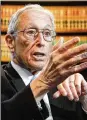  ?? STAFF / FILE ?? U.S. District Court Senior Judge Walter H. Rice says that partisan gerrymande­ring makes change harder.