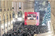  ?? ?? Boris Godunov is screened to the public during La Scala Opera House’s season opener in Milan, last December.