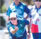  ?? ?? Ocean Grove’s Glenn Baudinette bowls against Queensclif­f on Saturday. Picture: Mike Dugdale