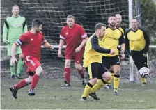  ?? ?? Hartlepool Jacksons O40s, in red, won this Division One match 3-1