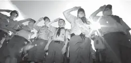  ?? Associated Press file photo ?? Boy Scouts salute during a “camporee” on May 21, 2011, in Sea Girt, N.J.