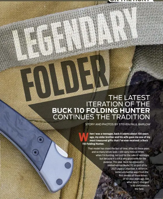 THE LEGENDARY BUCK 110 FOLDING HUNTER - Knives Illustrated