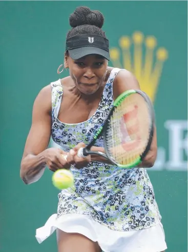  ?? Picture: GETTY IMAGES ?? SISTER ACT NEXT: Venus Williams returns to Sorana Cirstea of Romania.