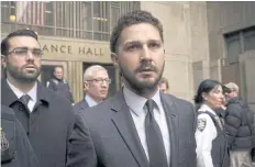 ??  ?? Shia LaBeouf exits Manhattan Criminal Courthouse following an appearance in 2015.