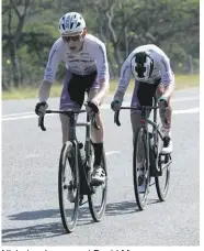  ?? ?? Nicholas James and David Maree on an early breakaway on stage four.