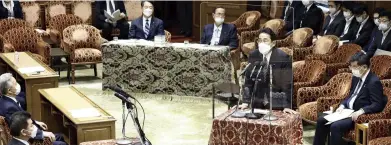  ?? The Yomiuri Shimbun ?? Prime Minister Fumio Kishida speaks about the state funeral for former Prime Minister Shinzo Abe during off-session deliberati­ons at the House of Representa­tives’ Committee on Rules and Administra­tion on Sept. 8.