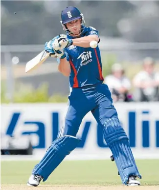  ?? Photo: PHOTOSPORT ?? Cutting loose: England’s Jos Buttler in action yesterday at Cobham Oval, Whangarei, when he scored 57 not out off just 24 balls.