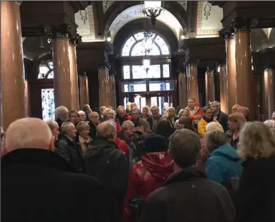  ??  ?? Residents were locked out of the meeting in the City Chambers as permission was given for 400 new homes, below