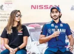  ??  ?? ↑
Kuwait’s Fahad Al Musallam, chasing a third quad success, and India’s Aishwarya Pissay, one of four lady riders contesting the Dubai Baja.