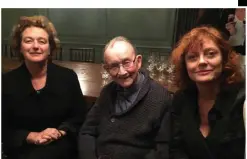  ??  ?? BELOW: Msgr Pádraig Ó Fiannachta with Susan Sarandon (right) and Irish Consul Barbara Jones at Soho House.