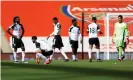  ?? Photograph: Julian ?? Fulham players can hardly believe it after they saw victory slip from their grasp after 97 minutes.