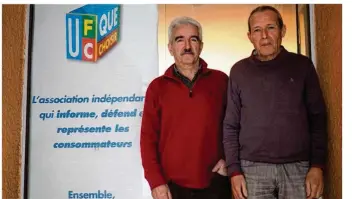  ??  ?? Hélios Garcia et Daniel Barbace, de l’UFC Que-Choisir du Lauragais.