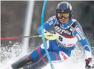  ?? AP ?? A Thursday, Jan. 4, 2018 file photo of Russia’s Alexander Khoroshilo­v competing during an alpine ski, men’s World Cup slalom in Zagreb, Croatia. Khoroshilo­v tells The Associated Press he is not distracted by fallout from the Sochi doping scandal. That...