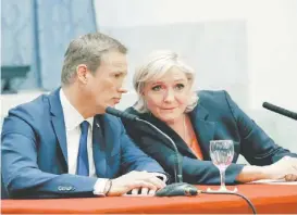  ?? MICHEL EULER/AP ?? Marine Le Pen anunció que de ganar, Nicolas Dupont-Aignan sería premier.