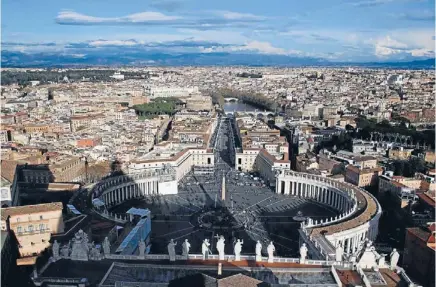  ?? Photo: REUTERS ?? A fresh start?: Vatican City and St Peter’s Square as seen from the cupola of St Peter’s Basilica. Beneath the gleaming marble, corruption is eating away at the church, critics say.