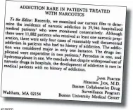  ?? AP PHOTO ?? This image provided by the The New England Journal of Medicine shows a letter to the editor written by Dr. Jane Porter that was published in the January 1980 edition of the journal. A report released Wednesday traces how this short letter in a medical...