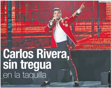  ??  ?? CAMBIOS. Luego de estar en el Palenque de las Fiestas de Octubre, Carlos Rivera regresó a la metrópoli con un show más completo para los tapatíos.