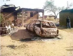 ??  ?? Vehicles were also burnt in the crisis