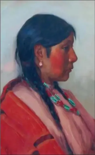  ?? COURTESY PBS ANTIQUES ROADSHOW ?? A painting by Joseph Henry Sharp was identified as ‘Spotted Bird That Sings, Crow Woman.’