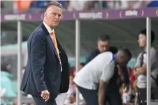  ?? — AFP photo ?? Louis Van Gaal reacts during the Qatar 2022 World Cup round of 16 football match between the Netherland­s and USA at Khalifa Internatio­nal Stadium in Doha.