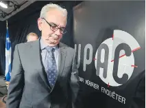  ?? JOHN MAHONEY FILES ?? Figures released Wednesday by UPAC chief Robert Lafrenière indicate it has not recovered any additional money this year.