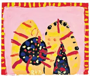  ??  ?? Childlike but profound: two of Roger Hilton’s late gouaches, Untiltled 1973 (left) and 1974 (right)