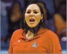  ?? ELSA – GETTY IMAGES ?? Adia Barnes, a former standout player at the University of Arizona, has been head coach of the Wildcats since the 2016-17 season.