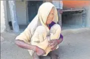  ?? HT PHOTO ?? n Beti Bai, 75, a Gond tribal from Magarghara village in MP’s Umaria district, cannot read or write. She has not received ration for the past six months as she does not have an Aadhaar card.