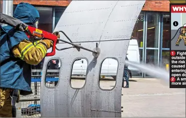  ??  ?? A CUT ABOVE: Fire crew trains with one of the new hoses