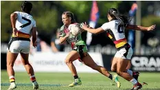  ?? GETTY IMAGES ?? Manawatu¯ ’s Selica Winiata was never far from the action in the national sevens final against Waikato at Tauranga on Sunday.