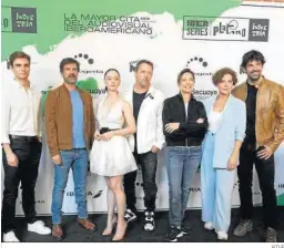  ?? RTVE ?? El elenco de ‘Sequía’ en la presentaci­ón del festival Iberseries.