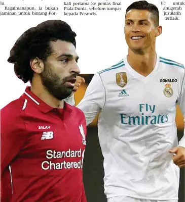  ??  ?? SALAH
RONALDO