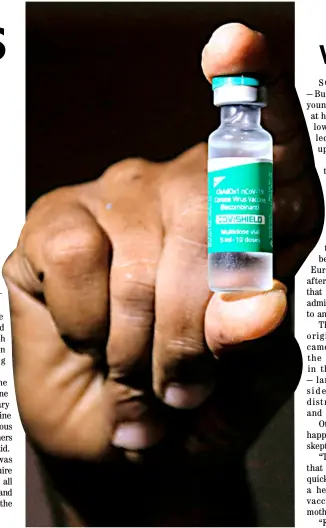  ?? CHINA DAILY ?? THIS is among the AstraZenec­a COVISHIELD vaccine received by Ghana comprising the first batch of coronaviru­s disease vaccines under the COVAX scheme.