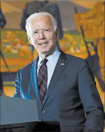  ?? CAROLYN KASTER/AP ?? Democratic nominee Joe Biden speaks Monday in Cincinnati. Until recently, Ohio’s electoral votes had been considered a long shot for him.